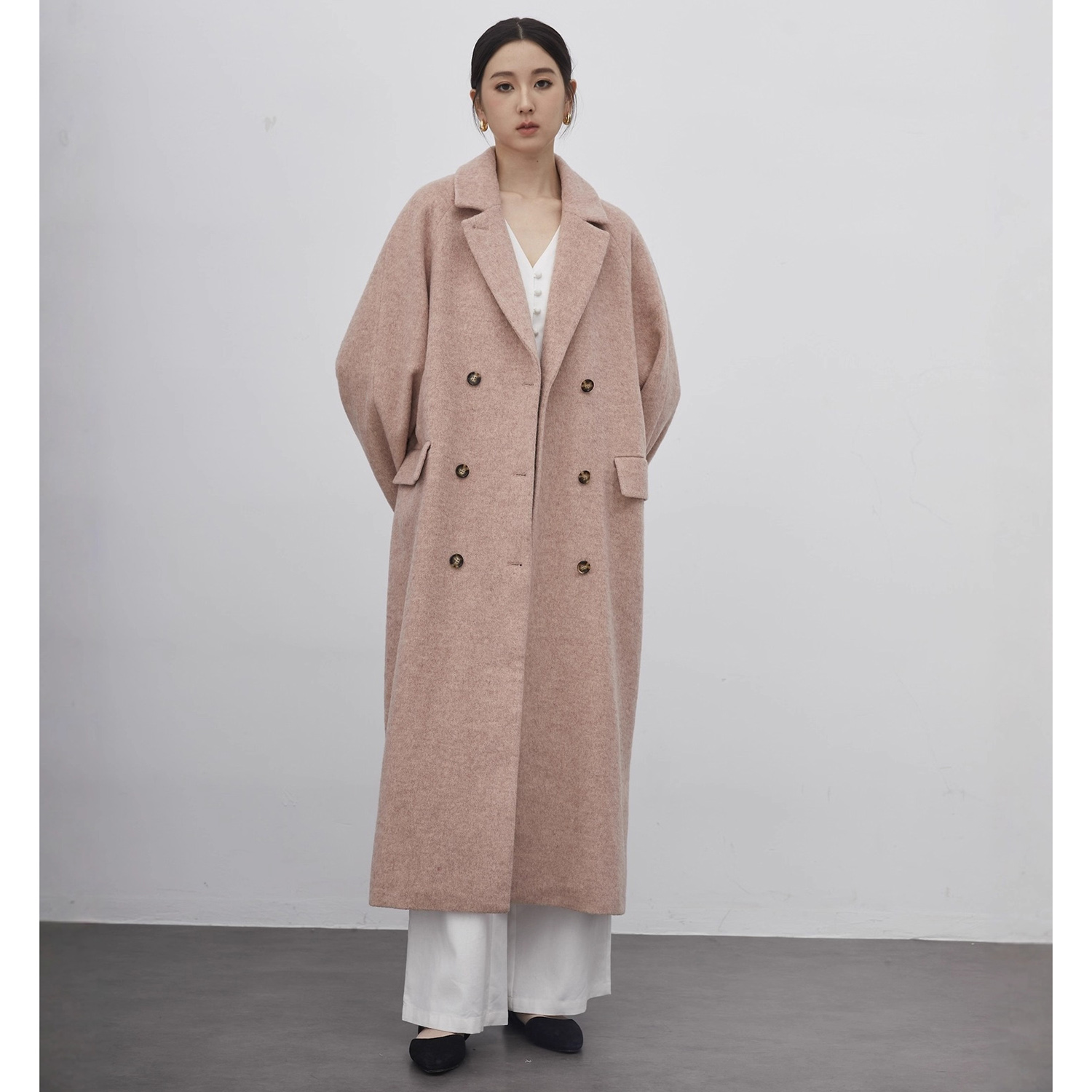 Womens Blazer - Allingentle レディース スーツ ロングブレザー ウール ピンク