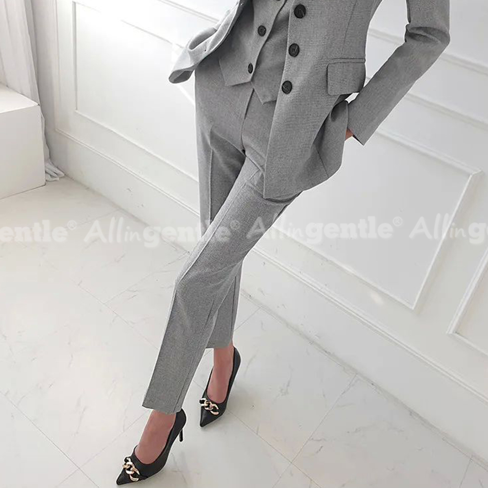 Womens Blazer - アリングンテル カスタムメイド レディースパンツスーツ 3ピーススーツ レディース スリムフィット