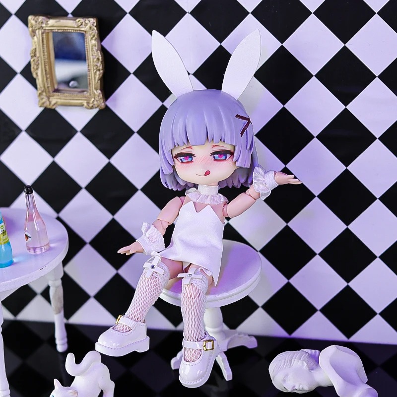 OB11ドール用バニー耳衣装セット フェイクレザージャンプス - Lace Dress のレビューと価格