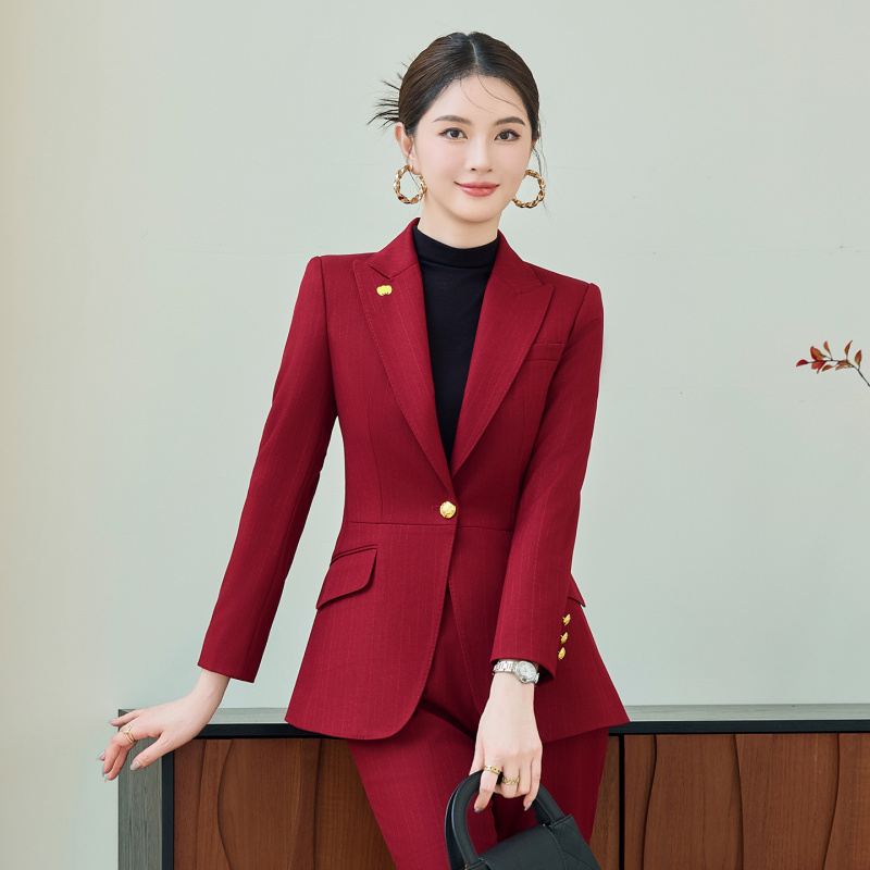 レッドスーツセット 女性用 秋冬 高級感のある服装 エレガン - Women'S Red Formal Wear のレビューと価格