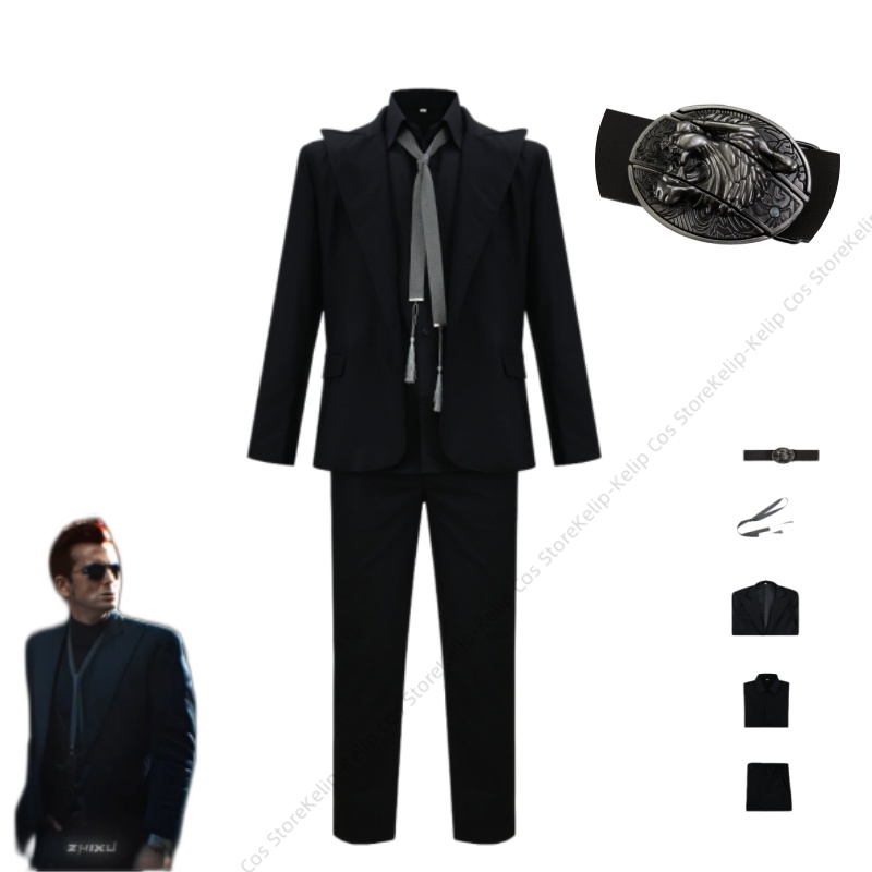 GO クロウリーコスプレ衣装黒スリムフィットスーツ悪魔エレガ - Womens Blazer のレビューと価格