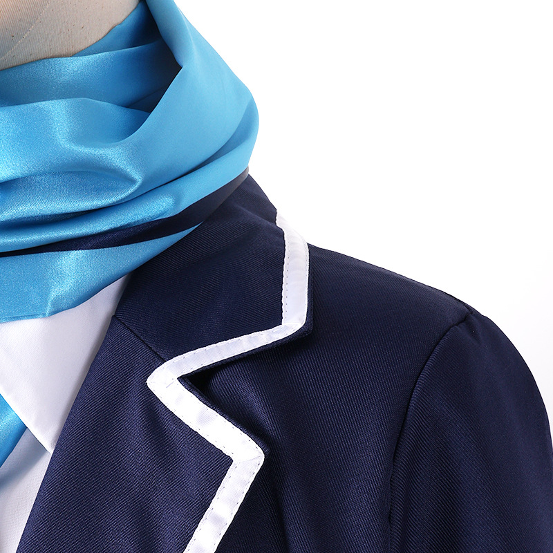 アニメ風のネイビーの制服風ブレザー、チェック柄スカート、スカ - Womens Blazer のレビューと価格
